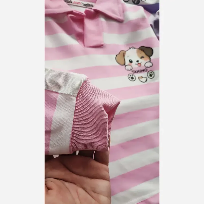 ست بلوز و شلوار راحتی بچگانه راه راه سایز 40 و 45 - تصویر 5