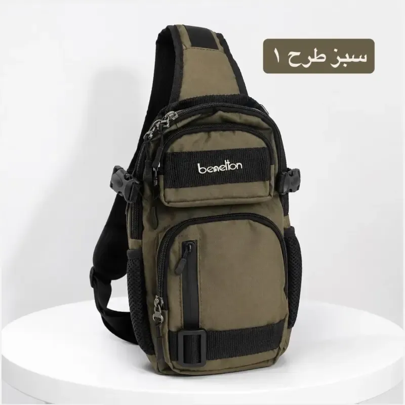 کیف مردانه اسپرت و روزمره پارچه ای طوسی ابعاد 33 در 17 سانتیمتر - تصویر 8