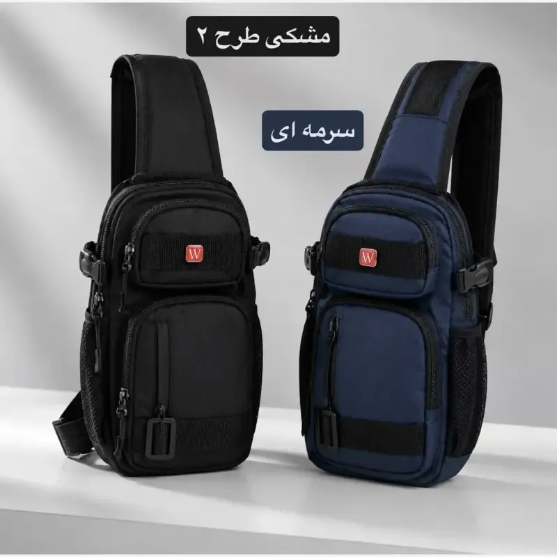 کیف مردانه اسپرت و روزمره پارچه ای طوسی ابعاد 33 در 17 سانتیمتر - تصویر 3