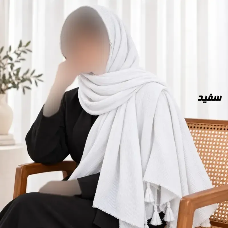 شال نخی برشکا طرح تیغ ماهی مناسب روزمره قواره 188 در 62 سانت - تصویر 14