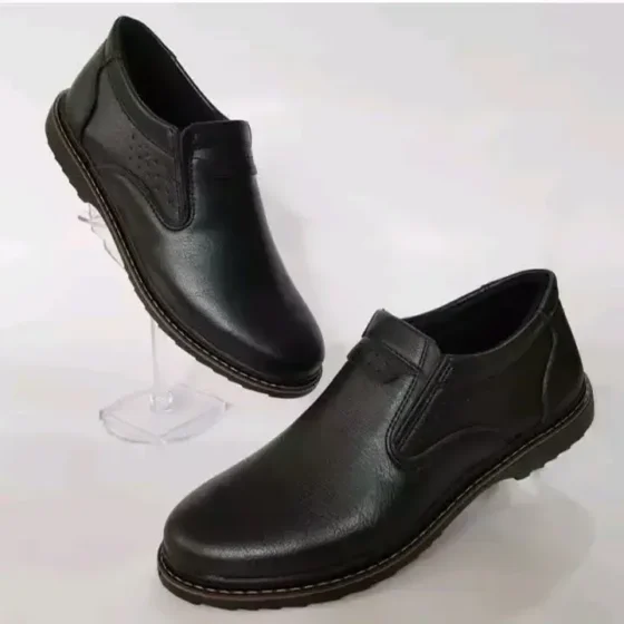 کفش مردانه اداری و مجلسی چرم مصنوعی رنگ مشکی