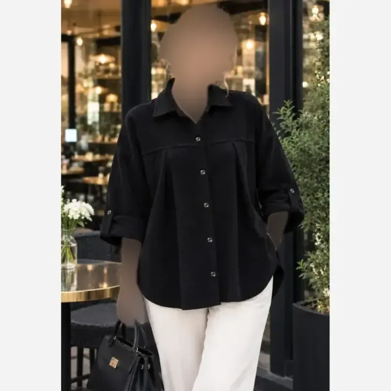 شومیز مخمل کبریتی زنانه مدل تیام - تصویر 6