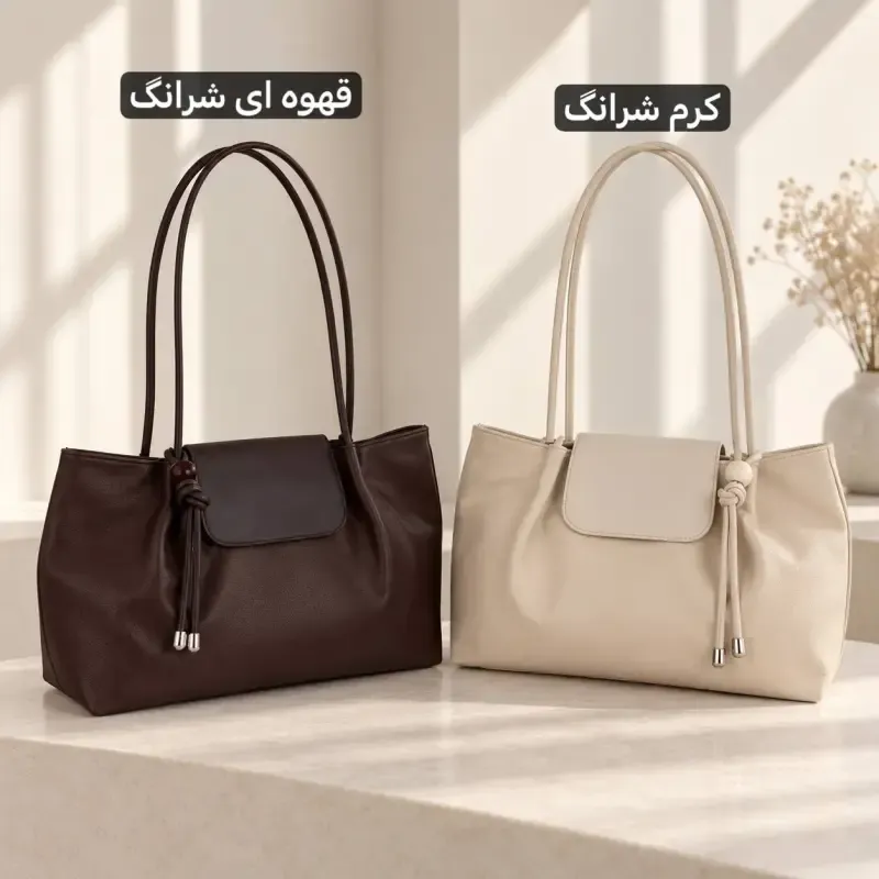 کیف دستی زنانه روزمره چرم مصنوعی ابعاد 37 در 23 سانتیمتر - تصویر 8