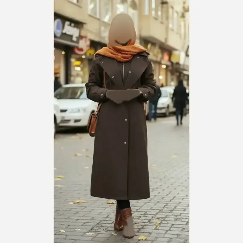 پالتو زنانه مدل آدرینا جنس کتان زارا ضدآب سایز 38 تا 50 - تصویر 3