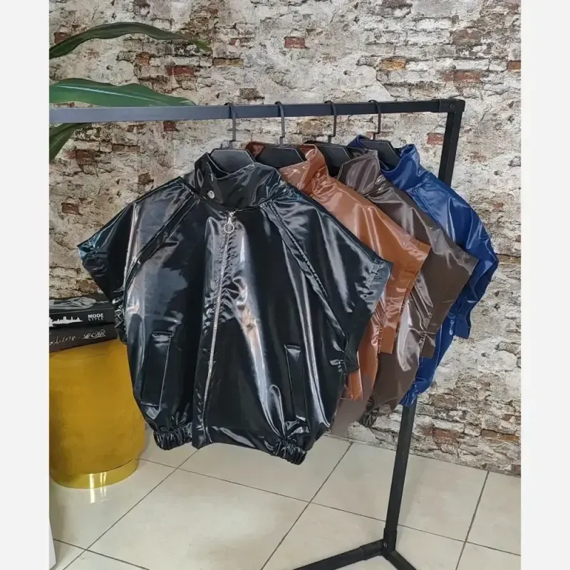 وست چرم دخترانه فری سایز جلو زیپدار مدل طناز - تصویر 4