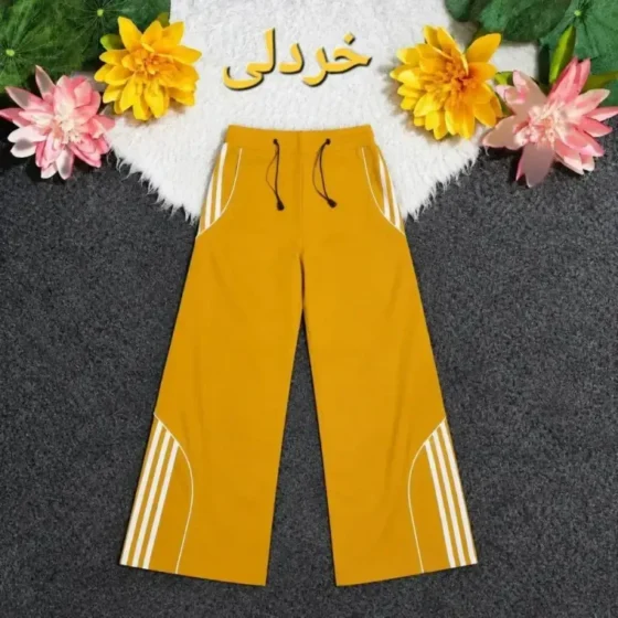 شلوار بگ کتان زارا سه خط زنانه قد 105