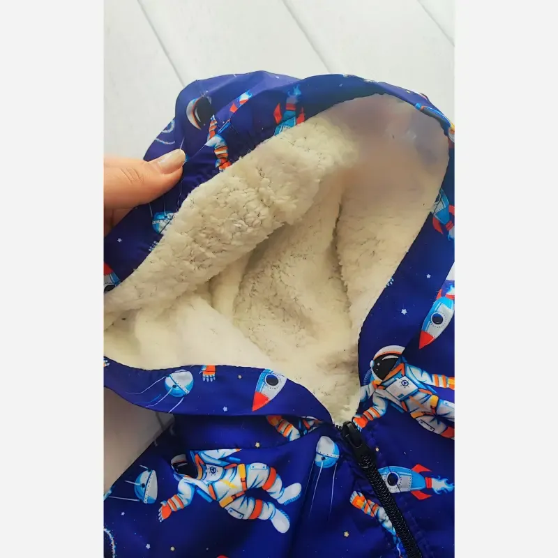 سوئیشرت بچگانه طرح فضانورد داخل خز ببعی کلاهدار - تصویر 3