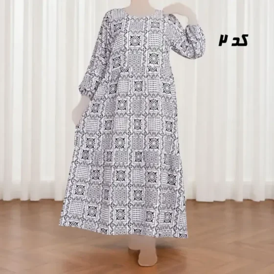 پیراهن ساحلی زنانه نخی طرح آیدایی فری سایز 38 تا 48 کمربندار