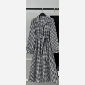 کفتان پاییزه مدل نلا جنس پیردوپل رنگ سفید مشکی سایز 38 تا 48