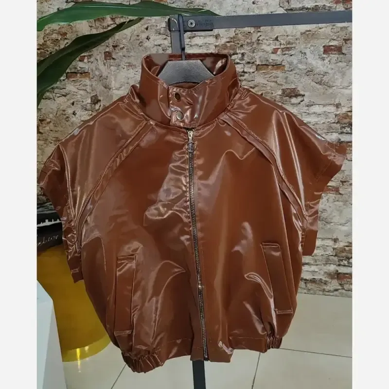 وست چرم دخترانه فری سایز جلو زیپدار مدل طناز - تصویر 3