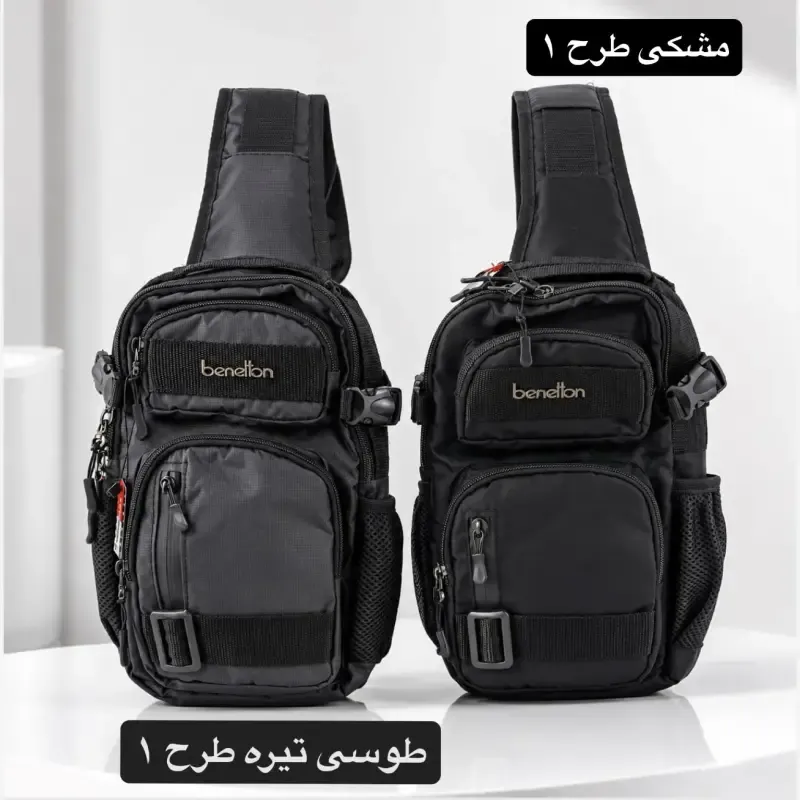 کیف مردانه اسپرت و روزمره پارچه ای طوسی ابعاد 33 در 17 سانتیمتر - تصویر 4