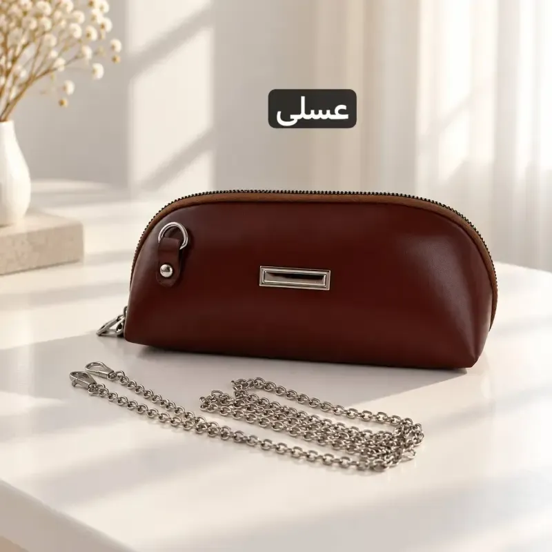 کیف پاسپورتی زنانه روزمره و مهمانی با بند بلند و زیپ کد 4783 - تصویر 6
