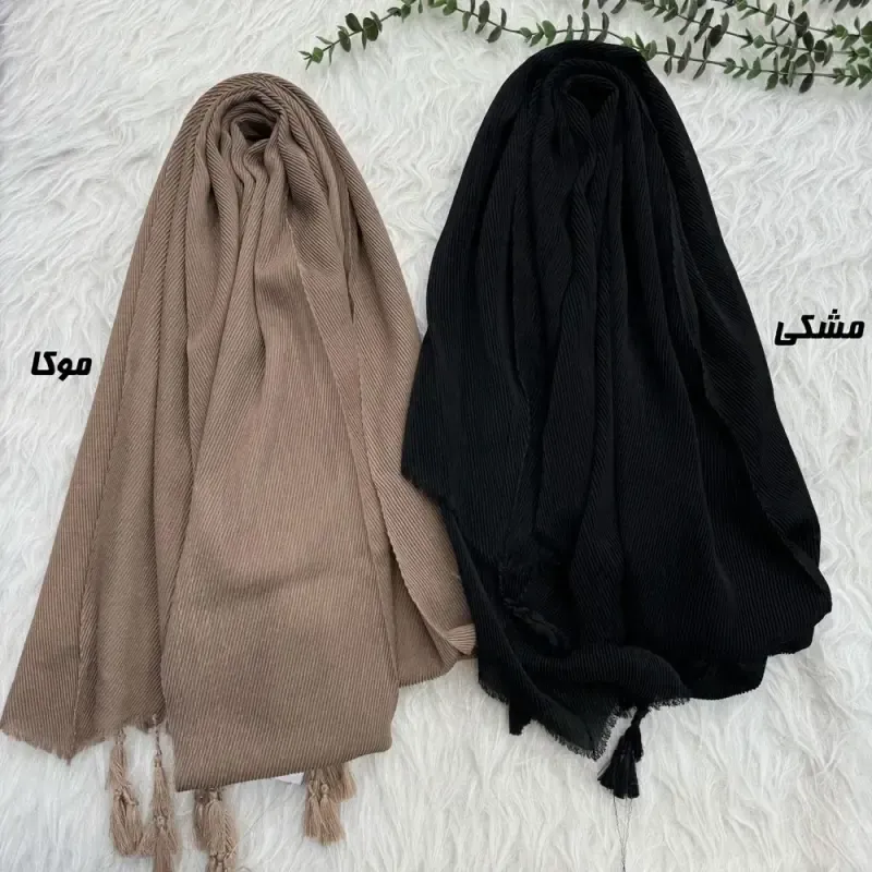 شال نخی برشکا طرح تیغ ماهی مناسب روزمره قواره 188 در 62 سانت - تصویر 11
