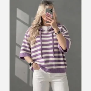 هودی بافت کلاهدار زنانه فری سایز پاییزه و زمستانه اکریلیک