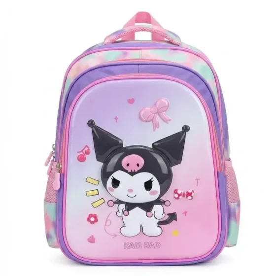کوله پشتی مدرسه دخترانه طرح کرومی برزنتی ضدآب ابعاد 42 در 33 سانتی متر